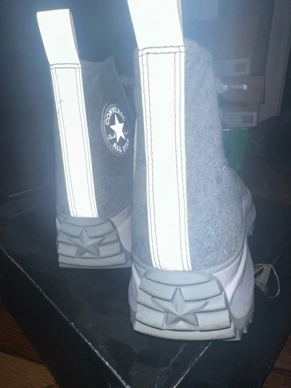 Gray High-Top Converse Platform Sneakers - Run Star Hike - Picture 3 of 5